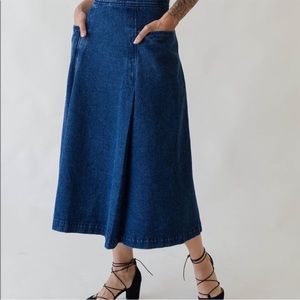 Anthropologie Carleen Denim Pocket Skirt, Size Medium